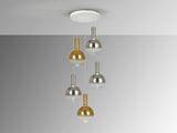 Schuller Matices Lámpara de techo colgante bolas 5 luces blanco Smoke oro 553869