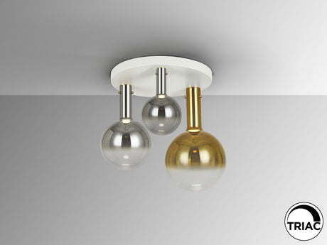 Plafón Schuller Matices LED 3 luces blanco y smoke cristal soplado 3000K Ø55cm vista 2