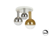 Plafón Schuller Matices LED 3 luces blanco y smoke cristal soplado 3000K Ø55cm ambiente