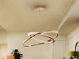 Lámpara de techo colgante de 2 aros Schuller Orbitas baño dorado y oro 3000K con mando 554107