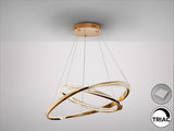 Lámpara de techo colgante de 2 aros Schuller Orbitas baño dorado y oro 3000K con mando vista 5