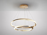 Lámpara de techo colgante de 2 aros Schuller Orbitas baño dorado y oro 3000K con mando vista 6