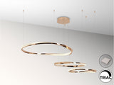 Lámpara de techo colgante de 3 aros Schuller Orbitas baño dorado y oro 3000K vista 2