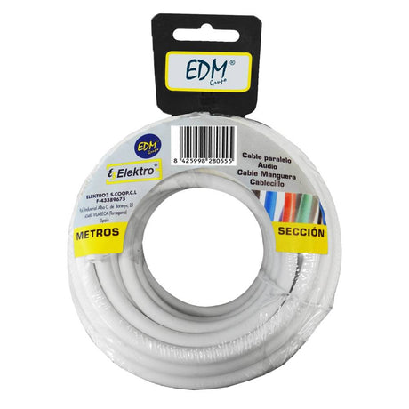 Elektro3 CARRETE MANGUERA TUBULAR 2X0,75 BLANCA 5M 8425998281064
