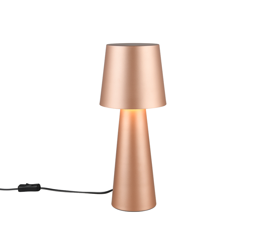 Lámpara de sobremesa Trio Nubian marrón café 40cm 562900165