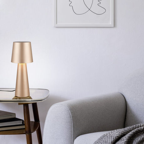 Lámpara de sobremesa Trio Nubian marrón café 40cm 562900165 - vista 6