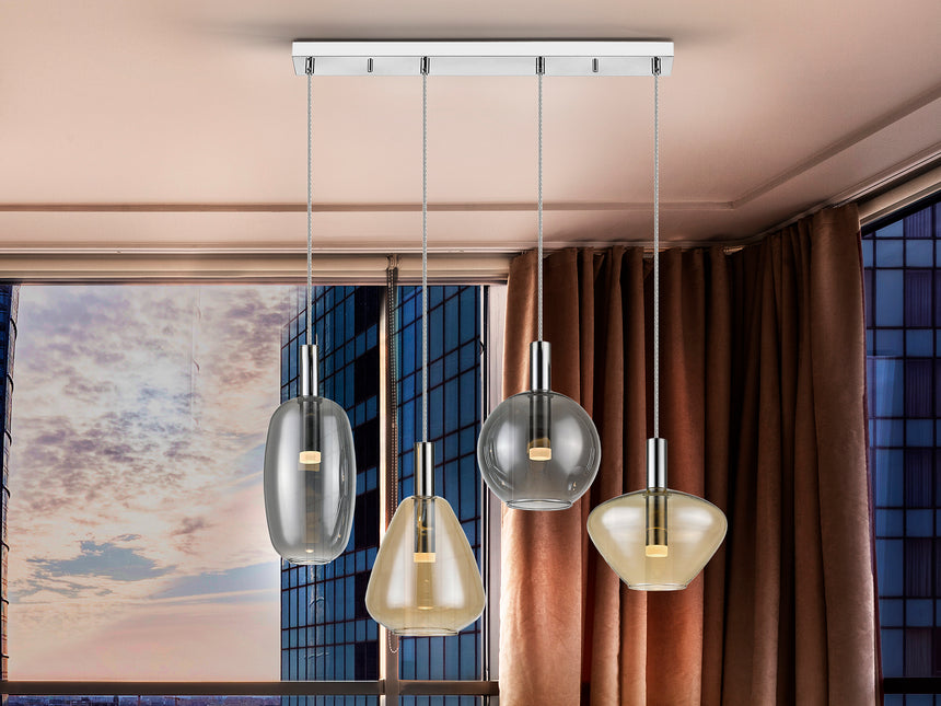 Lámpara de techo colgante Schuller Nara 4 luces cromo y - vista 5