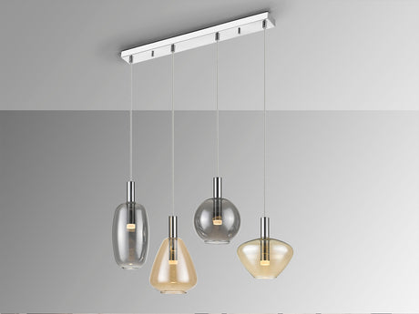 Lámpara de techo colgante Schuller Nara 4 luces cromo y - vista 2