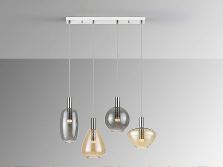 Lámpara de techo colgante Schuller Nara 4 luces cromo y - vista 3