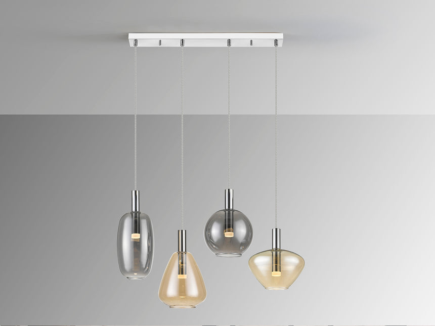 Lámpara de techo colgante Schuller Nara 4 luces cromo y - vista 3