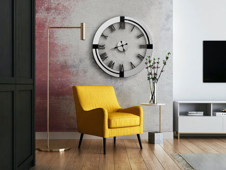 Reloj de pared Schuller Times y Kairos plata y negro 56