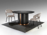 Mesa de comedor Schuller Zolo roble y negro mármol y acero 75cm 567091