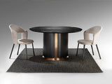 Mesa de comedor Schuller Zolo roble y negro mármol y acero 75cm 567091