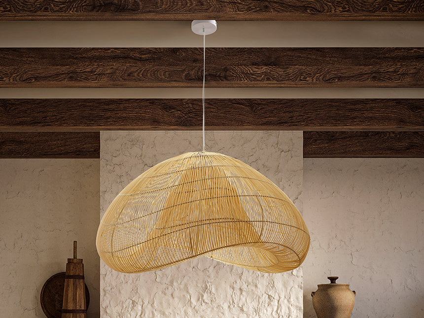 Schuller Sabah Lámpara de techo colgante ratán natural 100cm 567435