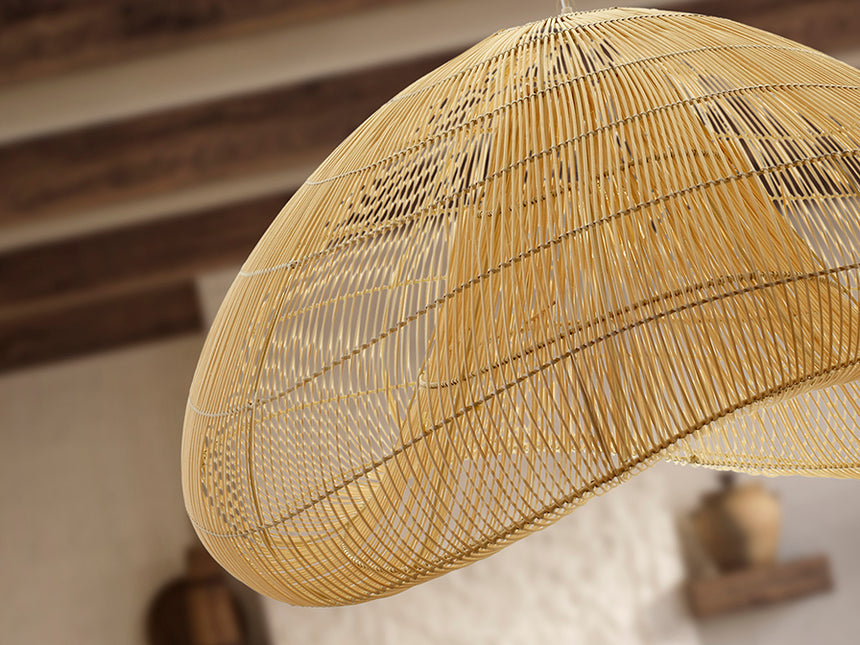 Schuller Sabah Lámpara de techo colgante ratán natural 100cm 567435