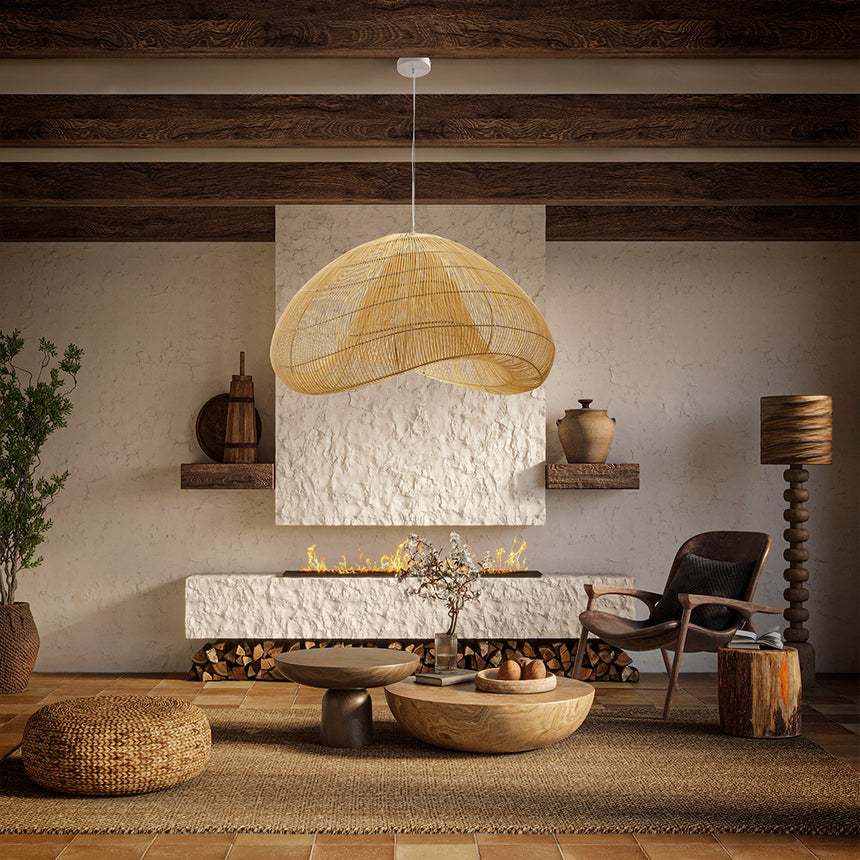 Schuller Sabah Lámpara de techo colgante ratán natural 100cm 567435