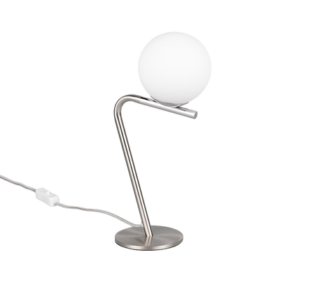 Lámpara de sobremesa Trio Flaming LED níquel mate 3000K 31cm 568900107