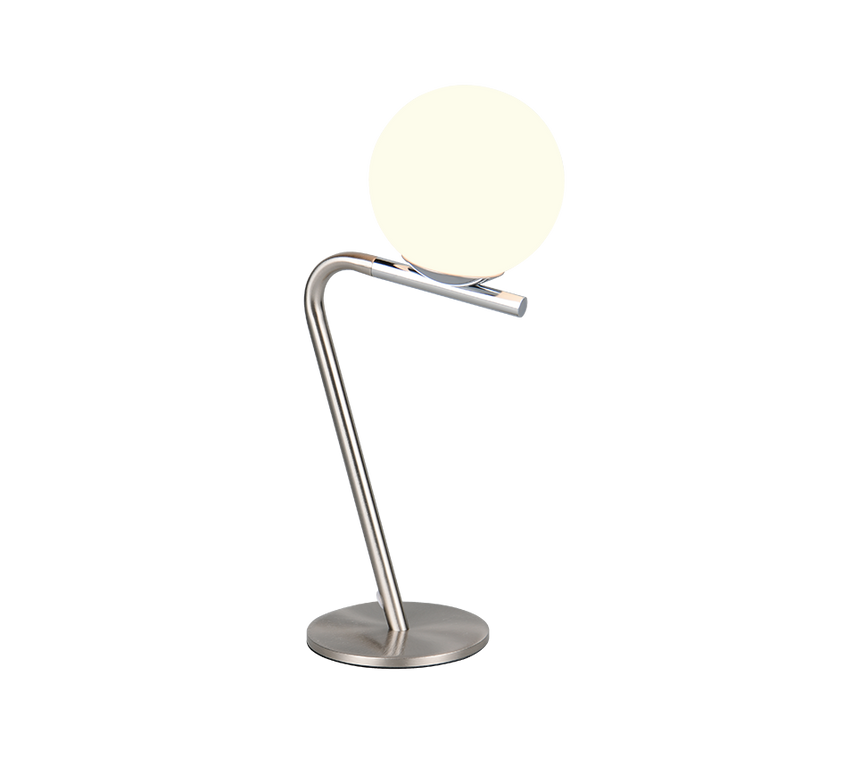 Lámpara de sobremesa Trio Flaming LED níquel mate 3000K 31cm 568900107