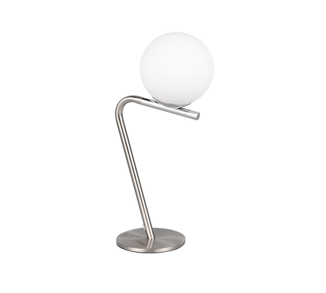 Lámpara de sobremesa Trio Flaming LED níquel mate 3000K 31cm 568900107