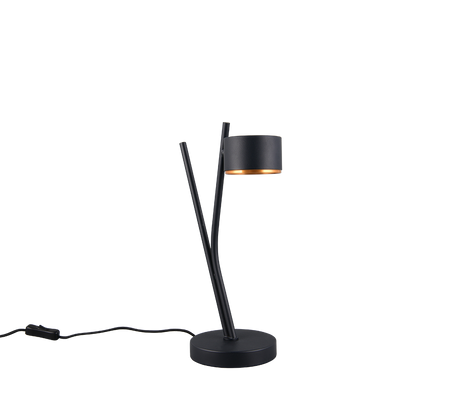Lámpara de sobremesa Trio Coda LED negro y dorado 2700K 37,5cm 569000180