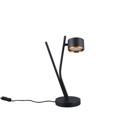 Lámpara de sobremesa Trio Coda LED negro y dorado 2700K 37,5cm 569000180