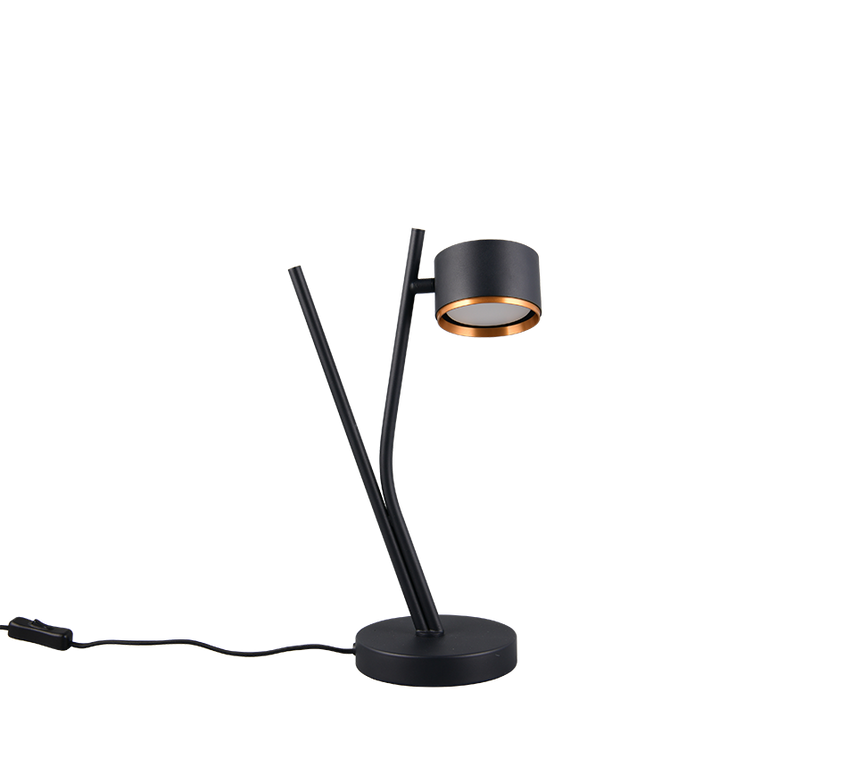 Lámpara de sobremesa Trio Coda LED negro y dorado 2700K 37,5cm 569000180