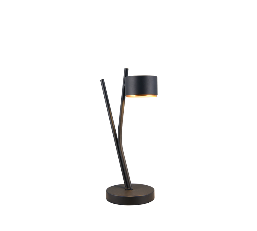Lámpara de sobremesa Trio Coda LED negro y dorado 2700K 37,5cm 569000180