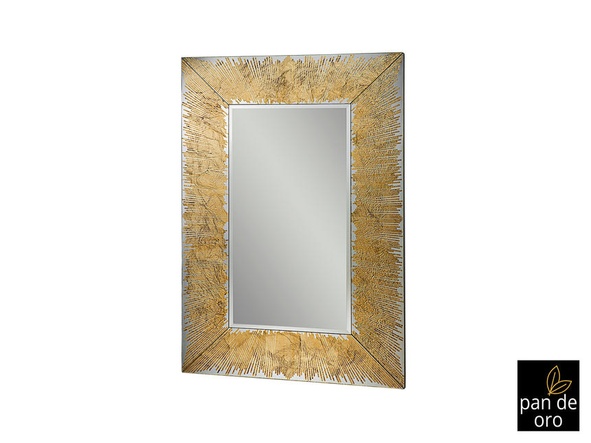 Espejo Schuller Aurora pan de oro y laca negra 80x120cm