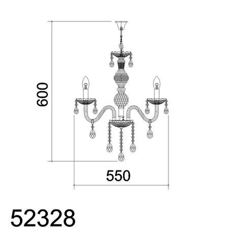 MDC DIAMOND 52328-3090 Lámpara plástico transparente 5 luces