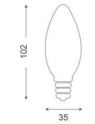 RSR Bombilla Led Vela Mate E14 4W  4000K