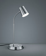 Trio Narcos Matte Nickel Metal LED Table Lamp 573190107