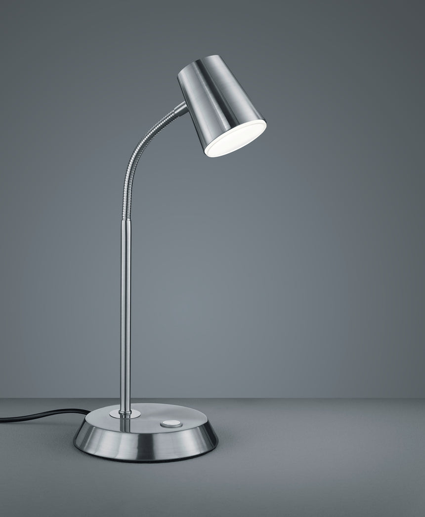 Trio Narcos Matte Nickel Metal LED Table Lamp 573190107