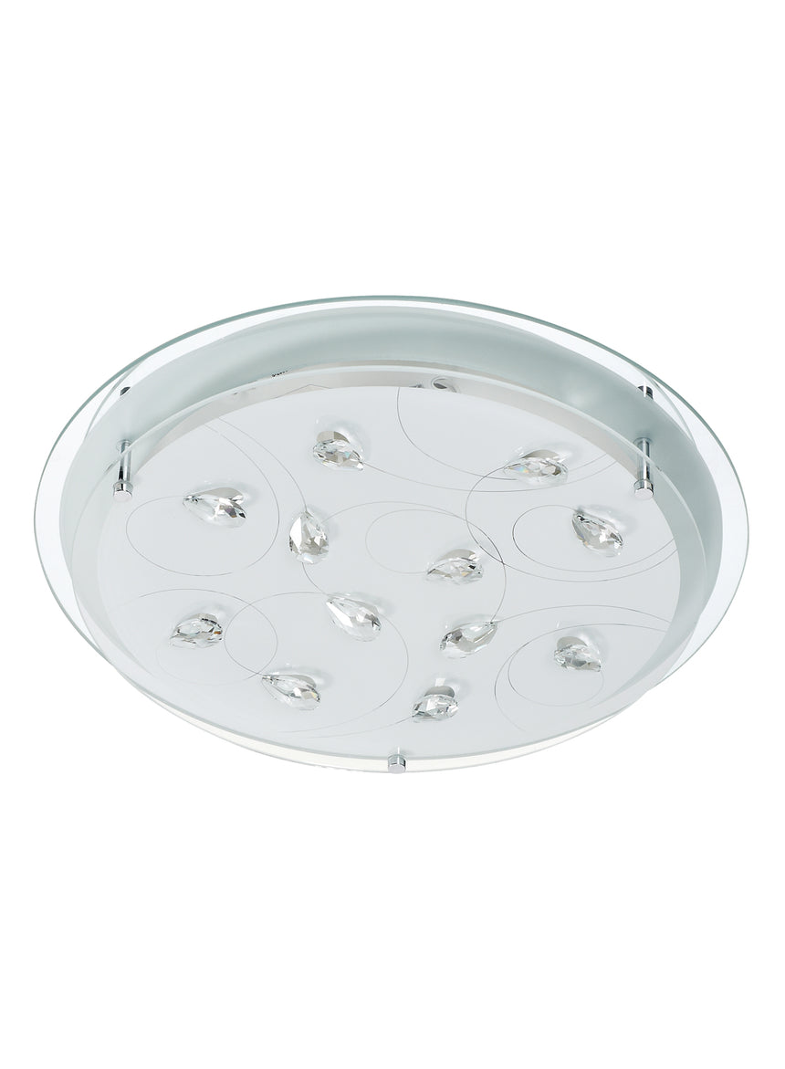 Plafón de techo MDC rosky E27 3 luces cristal 574283092