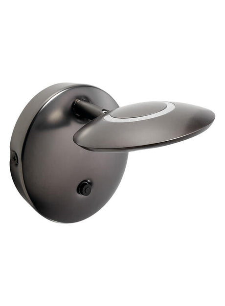 Aplique de pared MDC Zenit LED negro gris 3000K 7W 575099302