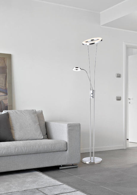 Lámpara de pie de salón MDC Anello LED cromo 3000K 30W 576083502