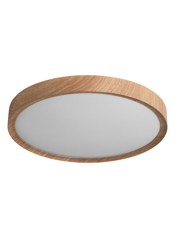 Plafón de techo MDC Asli App LED efecto roble claro CCT regulable IP20 Ø48,5cm 80W 577195502