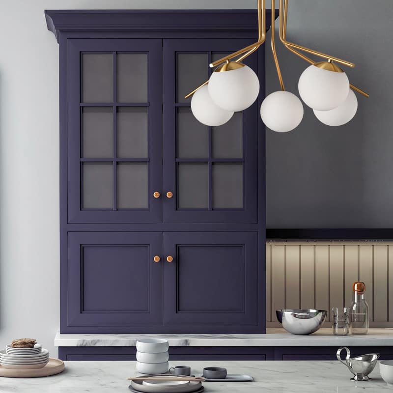 MDC Ronda 5-light ceiling light with opal ball, matte brass 577666101