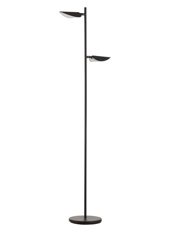 Lámpara de pie de salón MDC Senda LED 2 luces negro 3000K 14W 577809102