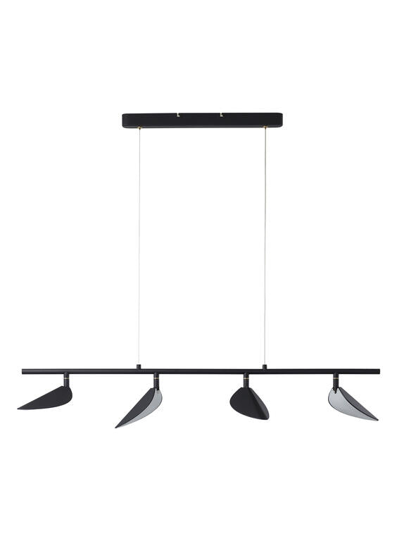 Lámpara colgante MDC Senda LED 4 luces negro 3000K 28W 577839102