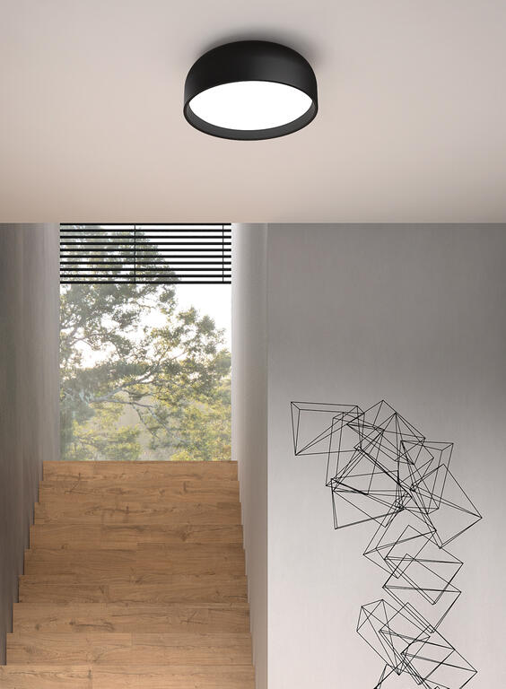 Plafón de techo MDC Tokio E27 3 luces efecto roble claro IP44 Ø36cm 578005501