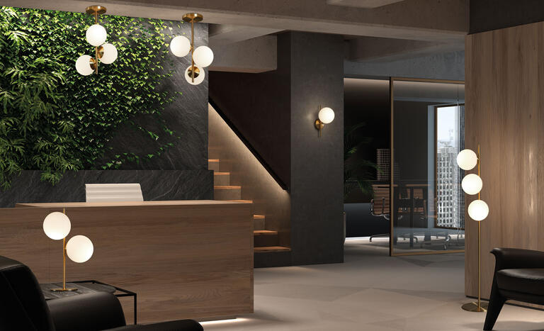 Lámpara de pie de salón MDC Rondo E27 cristal blanco IP20 20W 578046101