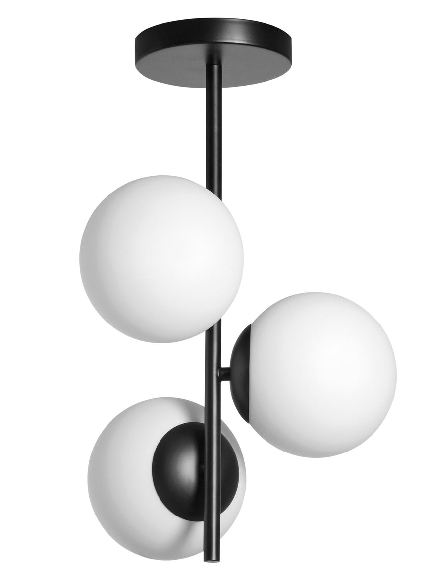 MDC Rondo Lámpara bolas plafón de 3 luces negro y blanco 578089101
