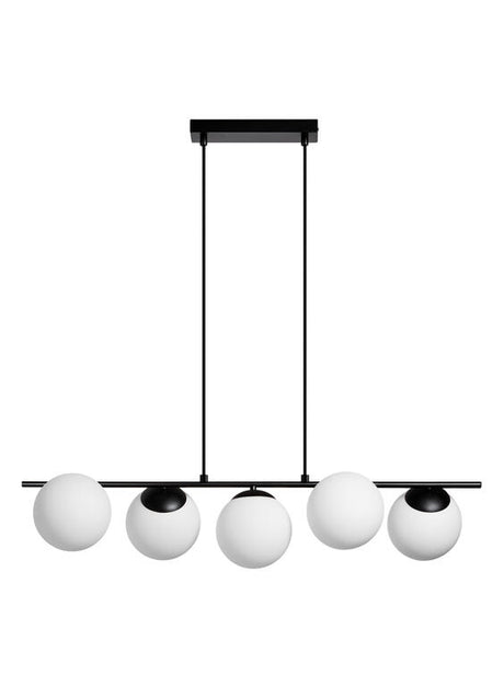 Lámpara colgante MDC Rondo LED E27 5 luces cristal negro regulable IP20 40W 578099101