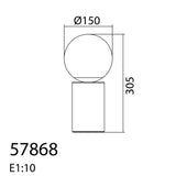 MDC MARS 578683501 Lámpara mesa MARS táctil Cromo Mate