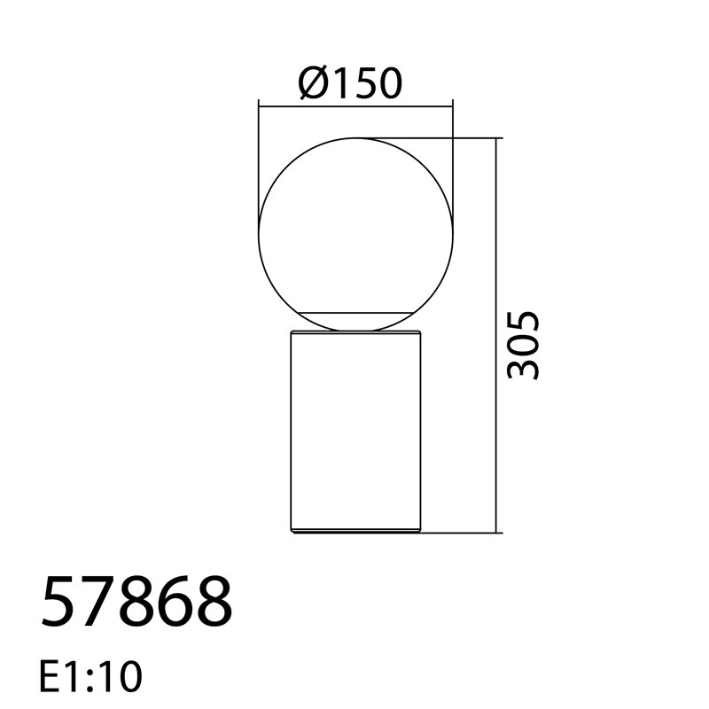 MDC MARS 578683501 Lámpara mesa MARS táctil Cromo Mate