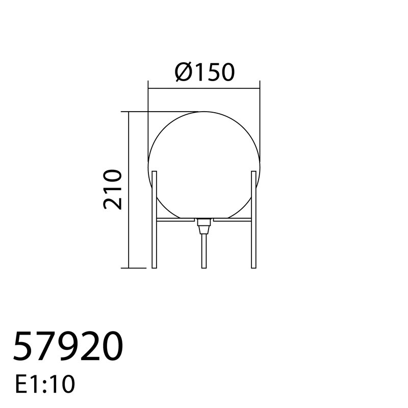 MDC NEIL 579203001 Sobremesa con bola opal Gris