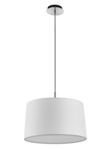 MDC JULIETTE PL Lámpara de techo colgante cromo mate y negro + pantalla blanca 580633801