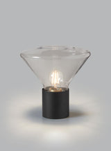 Lámpara de sobremesa MDC Delta E27 efecto roble IP20 Ø26cm 580695501