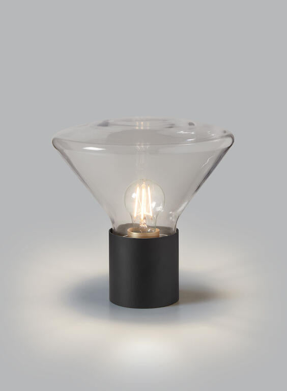 Lámpara de sobremesa MDC Delta E27 efecto roble IP20 Ø26cm 580695501
