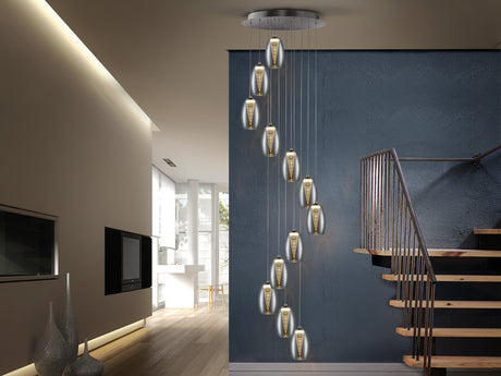 Lámpara de techo colgante Schuller Nebula grande 12 luces cromo y espejado 3000K 584541 - vista alternativa